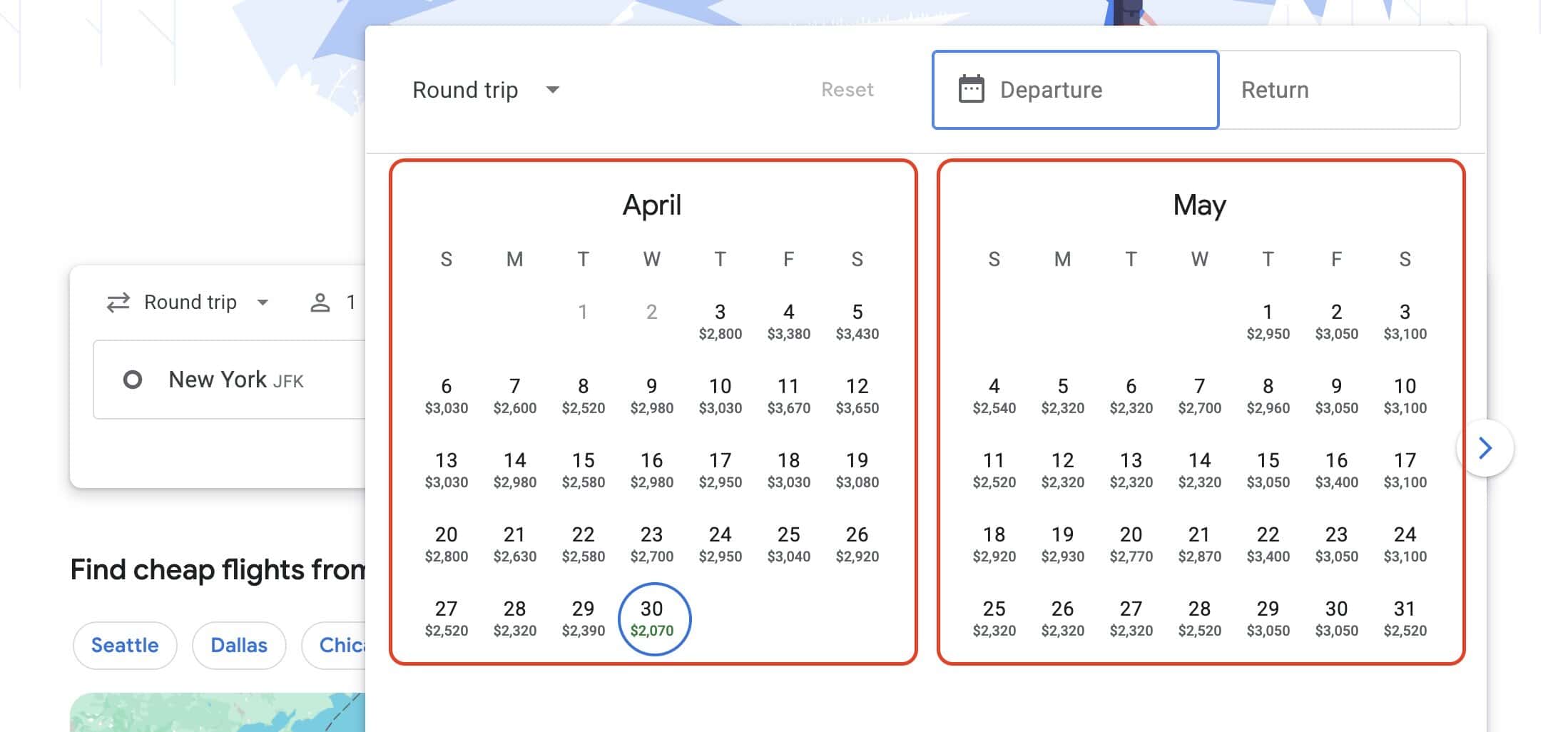 How To Use Google Flights - google flights flexible calendar